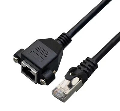 Cat5e RJ45 이더넷 마이크로 컨트롤러용 원형 패널 마운트 연장 케이블